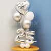 Attractive Shining Silver Happy Anniversary Balloon Bouquet.