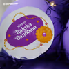 A Raksha Bandhan message attached with the Best SIS Lavender Balloon Bouquet