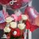 White Roses and Silver cup-shaped chocolates