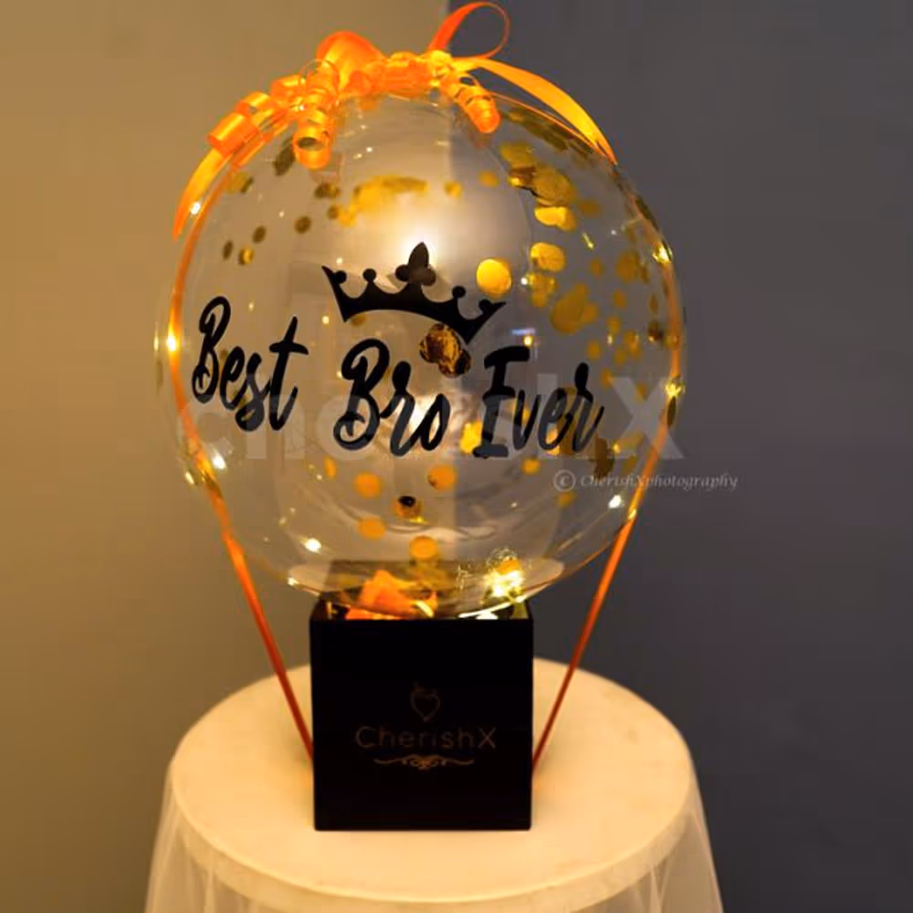 A beautiful Best Bro Ever Flying Balloon Bucket