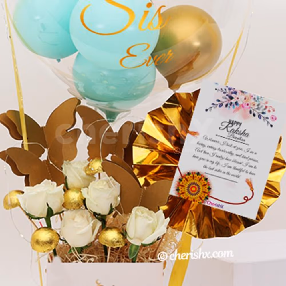 Make the occasion of Raksha Bandhan more special by gifting your sister this adorable balloon bucket!