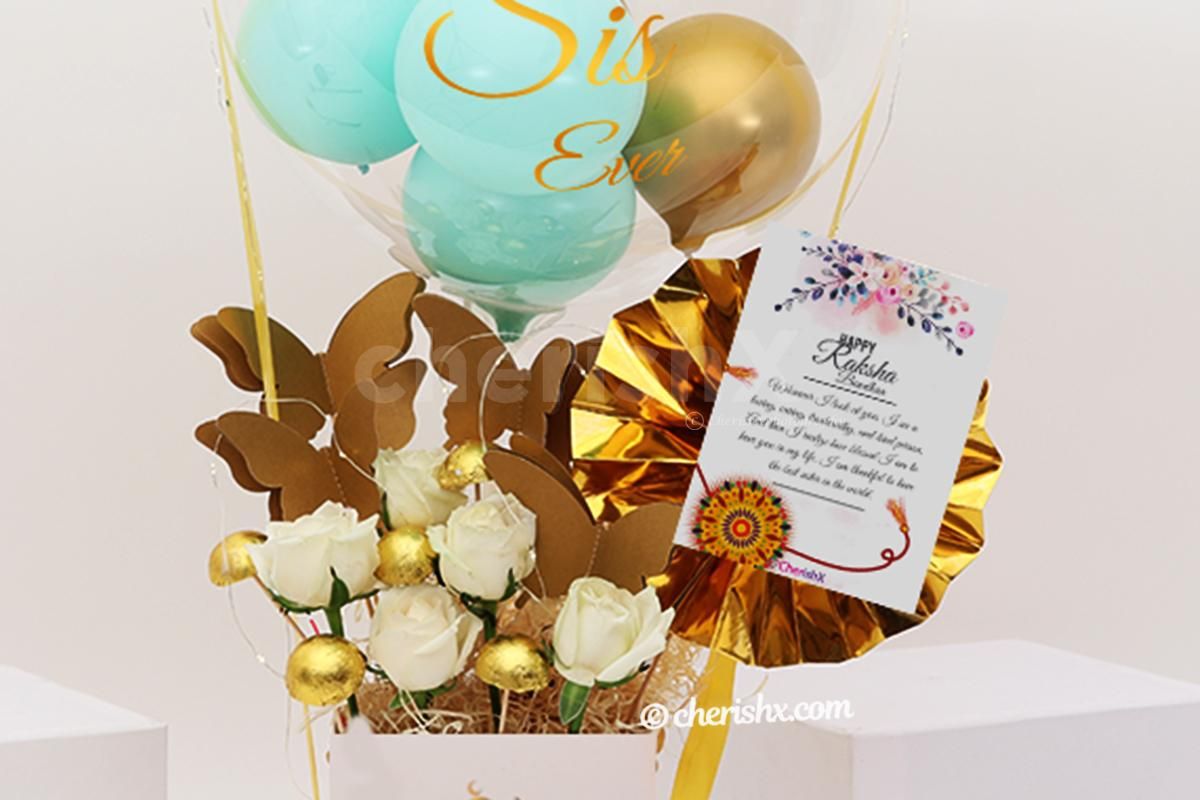 Make the occasion of Raksha Bandhan more special by gifting your sister this adorable balloon bucket!