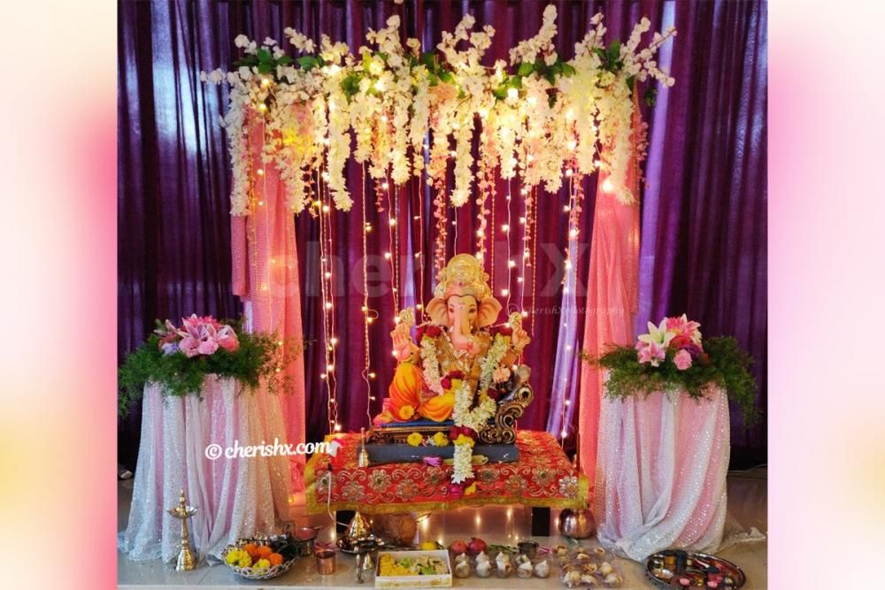 Book CherishX's Ganpati Elegant Flower Decor!