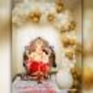 CherishX's White and Golden Ganesh Chaturthi Balloon Decoration.