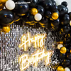Make your birthday party awesome with CherishX's Premium Sequins Black and Gold Neon Decor