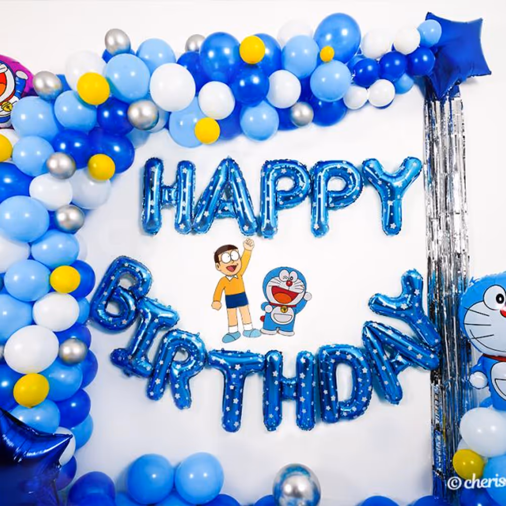 Surprise your kid on 1st birthday with CherishX's Adorable Doaremon Themed Birthday Decor!
