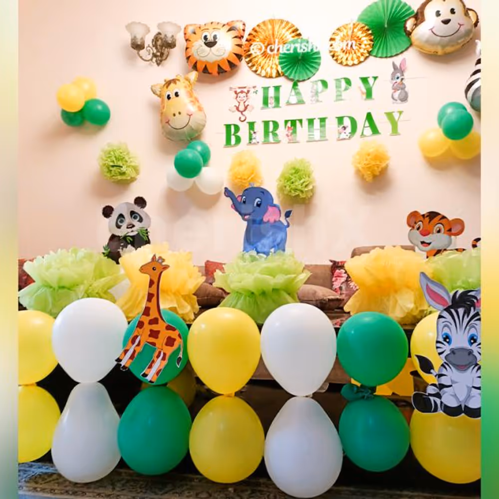 Jungle Themed Birthday Wall Decoration by CherishX