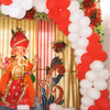 CherishX's White and Red Ganesh Chaturthi Balloon Decoration