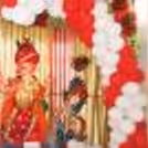 CherishX's White and Red Ganesh Chaturthi Balloon Decoration