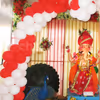 CherishX's White and Red Ganesh Chaturthi Balloon Decoration