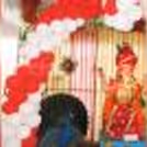 CherishX's White and Red Ganesh Chaturthi Balloon Decoration