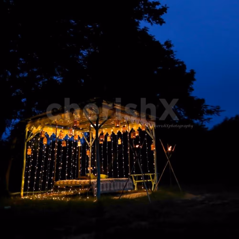 A Gorgeous Dinner on the swing setup for you and your partner in kukas jaipur by cherishx