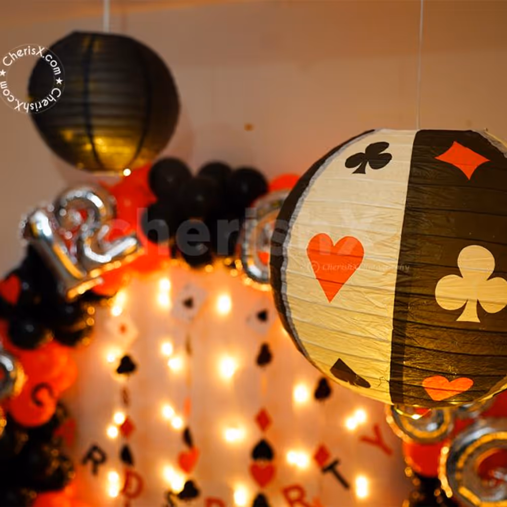 CherishX's Casino Themed Lantern Diwali Decor for your Card Party.