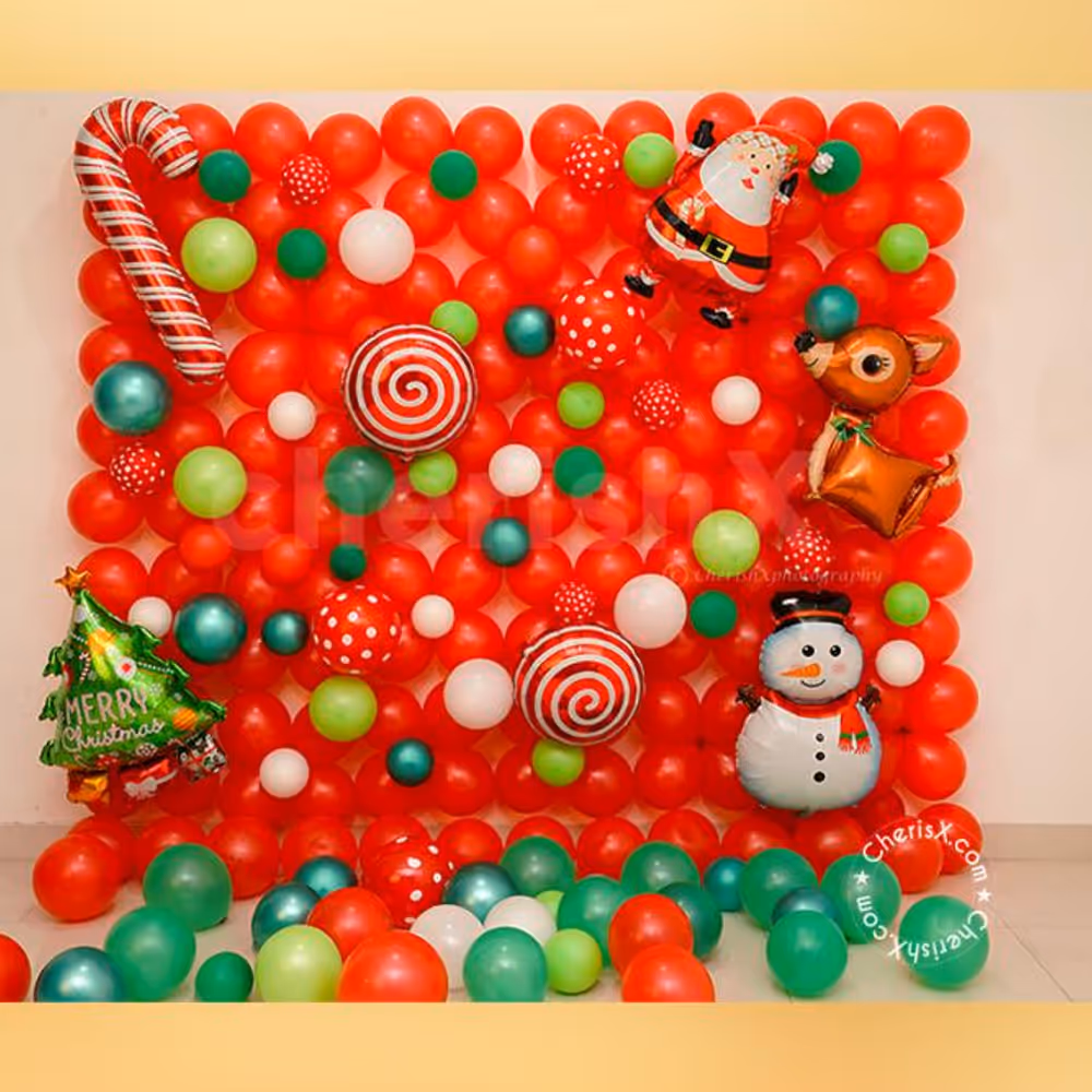 Get CherishX's Christmas Themed Balloon Backdrop and have an awesome Christmas Party!