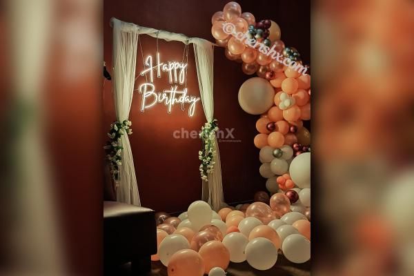 Go for something different this time with an elegant happy birthday neon light decor!