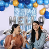 Blue and Silver Themed Balloon Decoration for New Year Party 2022.