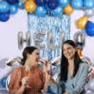 Blue and Silver Themed Balloon Decoration for New Year Party 2022.