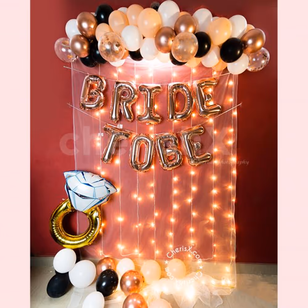 Give your close ones a beautiful Surprise Bachelorette Party by booking CherishX's Rose Gold Balloon Decoration!