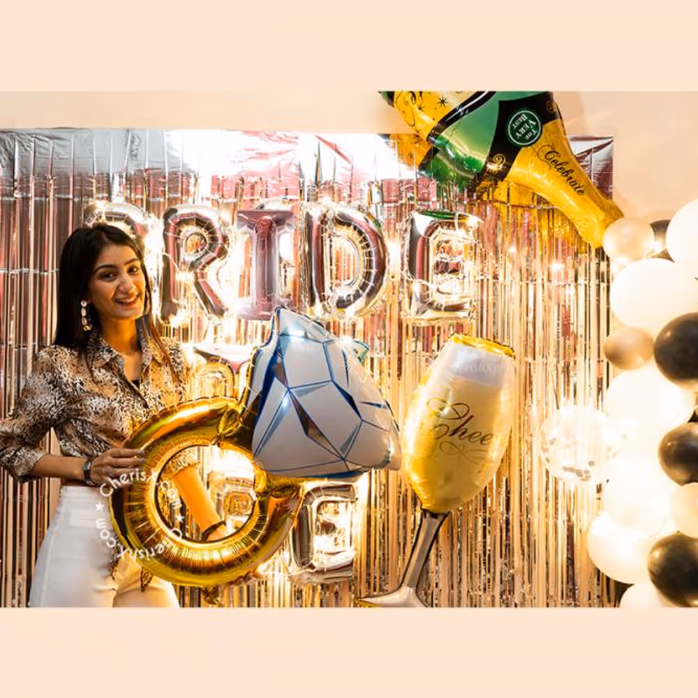 Celebrate Bachelorette with Gorgeous Silev Theme Bride-to-be Party Decor by CherishX!