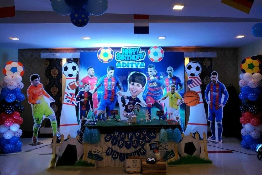 A Grand Football theme Decoration by CherishX in Hyderabad.