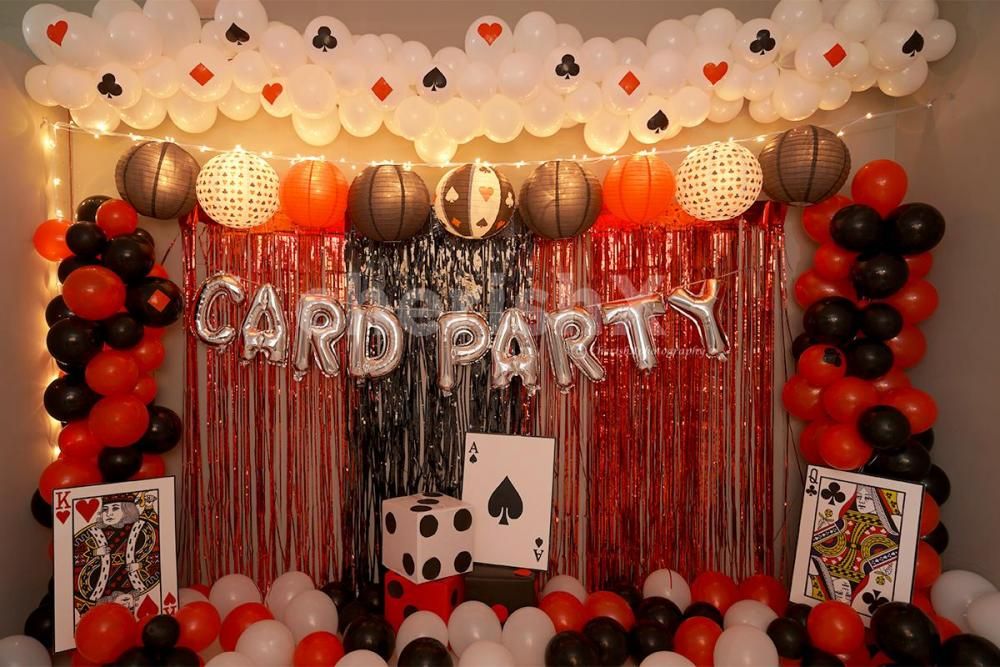 Book this Poker Theme Birthday Decor  and surprise everyone.