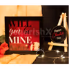 Romantic Valentine's Countdown black box has Black frame with a customized question to ask your partner