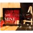 Romantic Valentine's Countdown black box has Black frame with a customized question to ask your partner