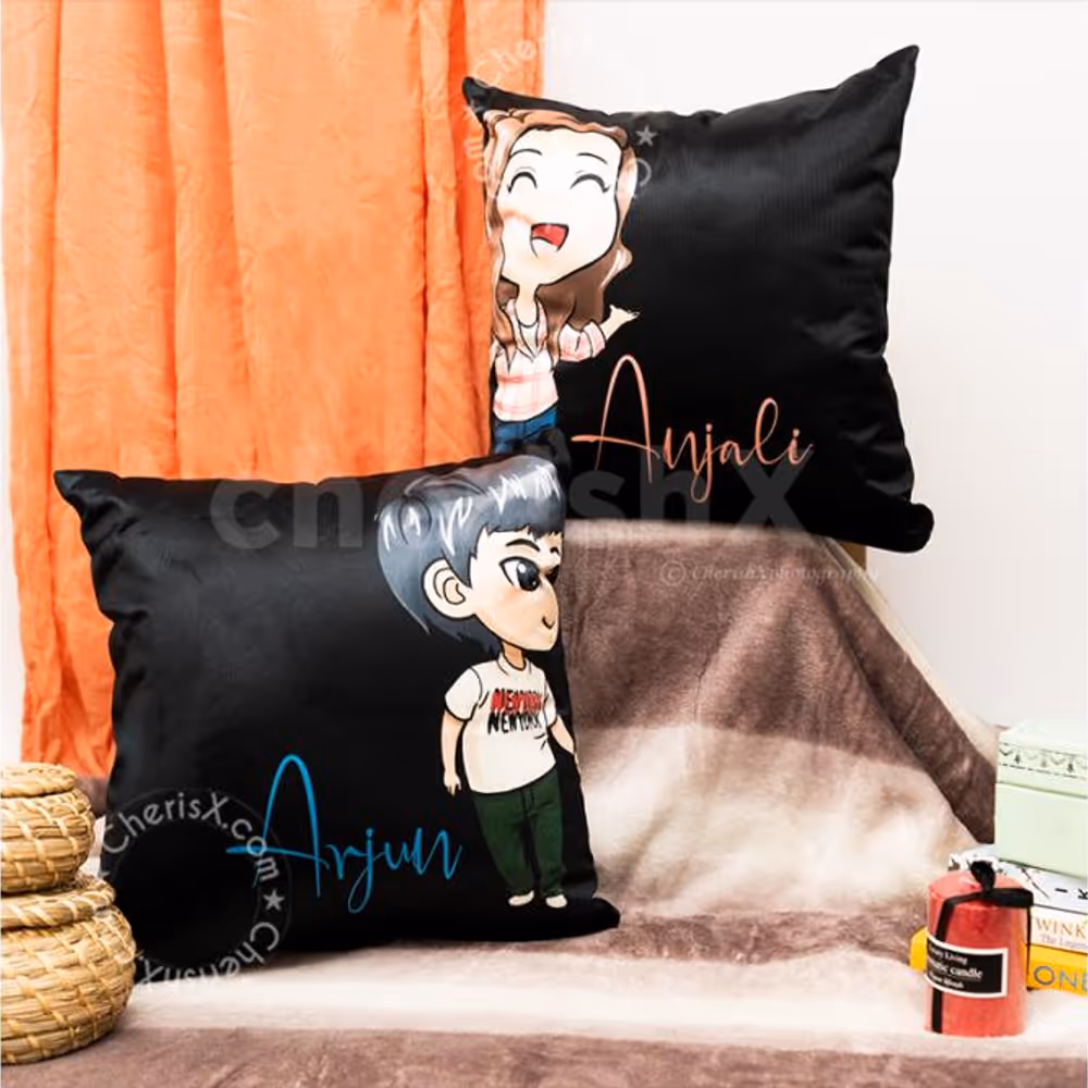 Couple Customised Cushions with names of you and your loved one.