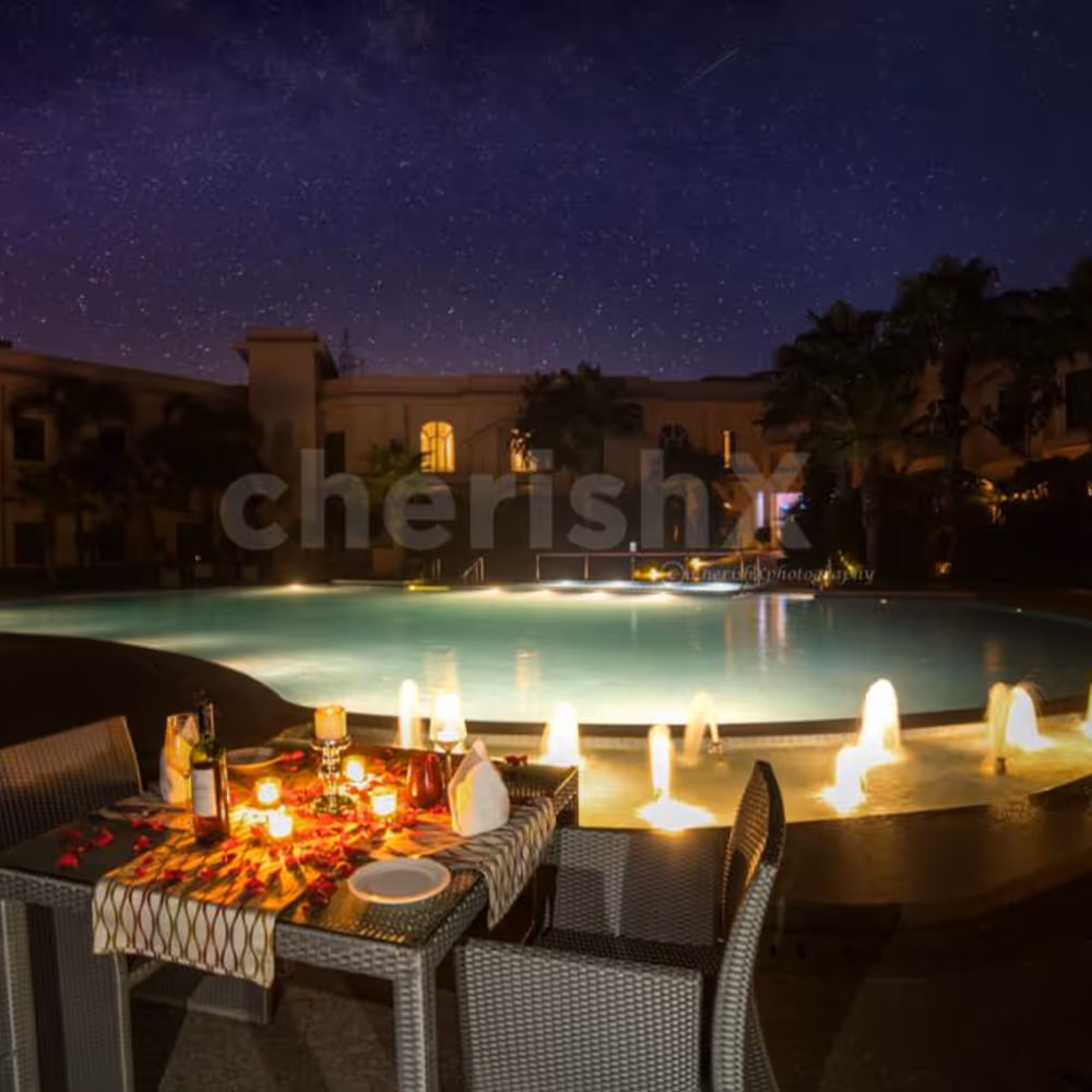 Enjoy the Pool view and the delectable food by booking this Private Poolside Dinner Experience by CherishX!
