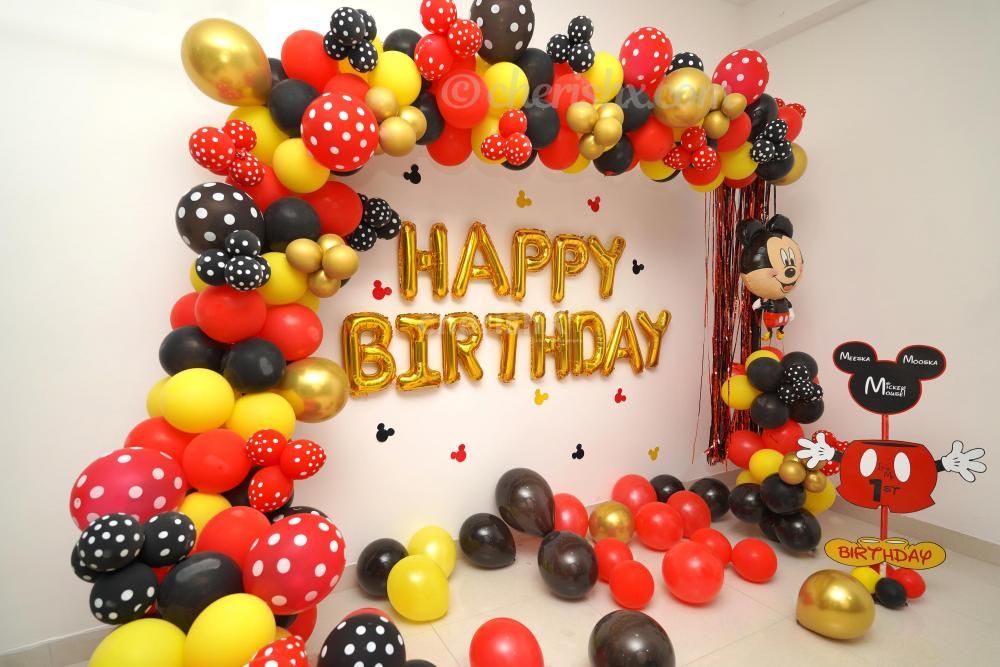 Celebrate your child's birthday with CherishX's Mickey Mouse Birthday Theme Decor!