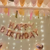 Fairy Lights & Happy Birthday Foil Balloons