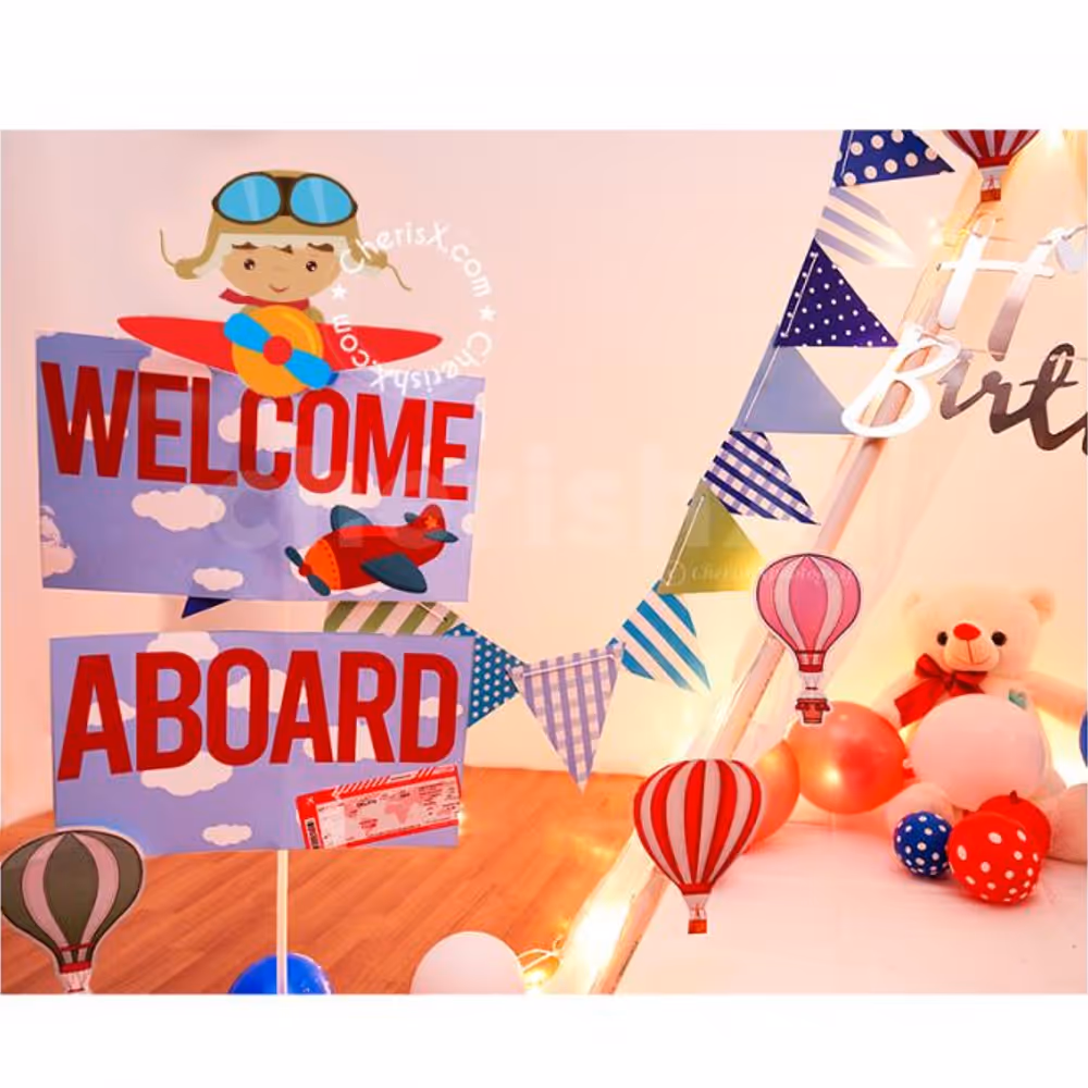 Make your baby's occasion special with this Aeroplane Theme Canopy Decoration!