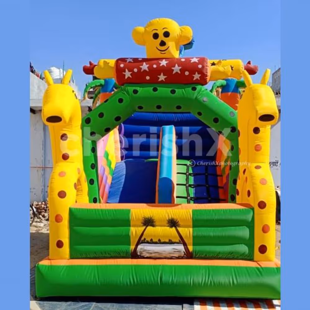 A Jungle Giraffe Bouncy for your Kid's Birthday Party.