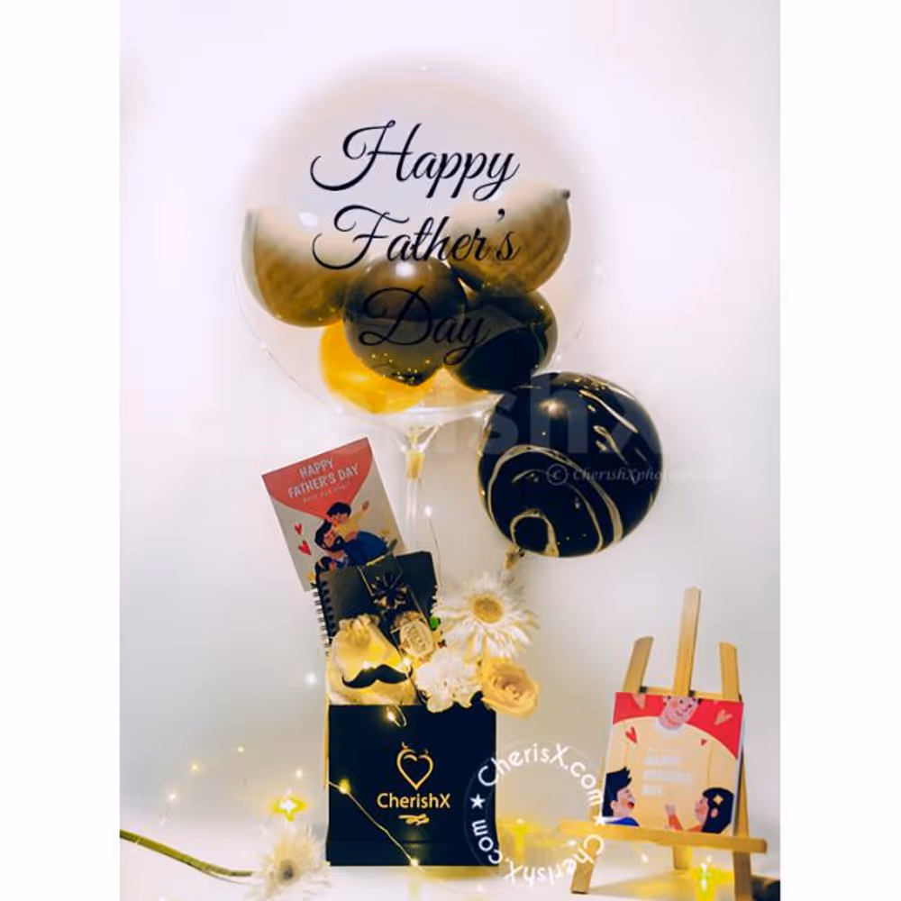 Celebrate Father's Day with CherishX's Black and Grey Balloon Bouquet.