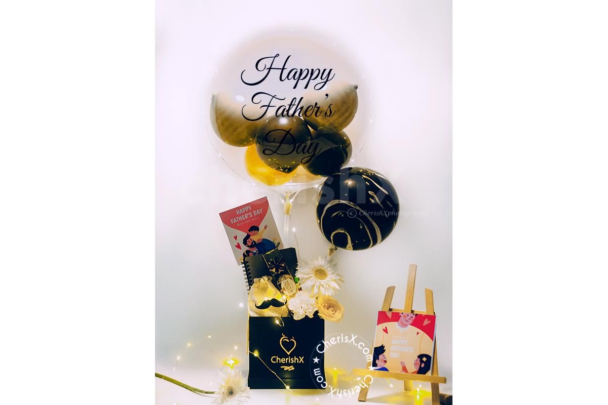 Celebrate Father's Day with CherishX's Black and Grey Balloon Bouquet.