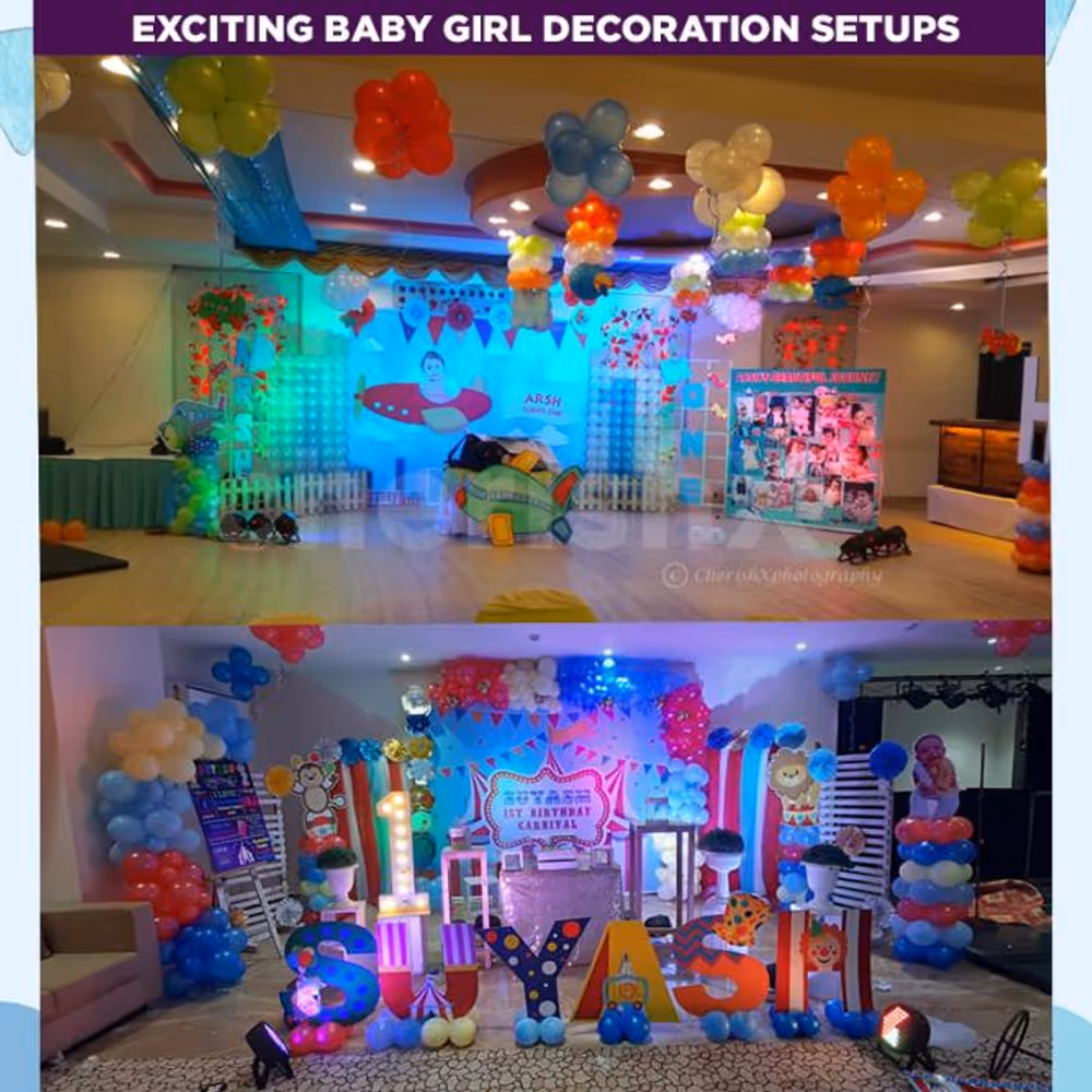 Exciting Baby Girl Decoration Set Ups Under Platinum Package.