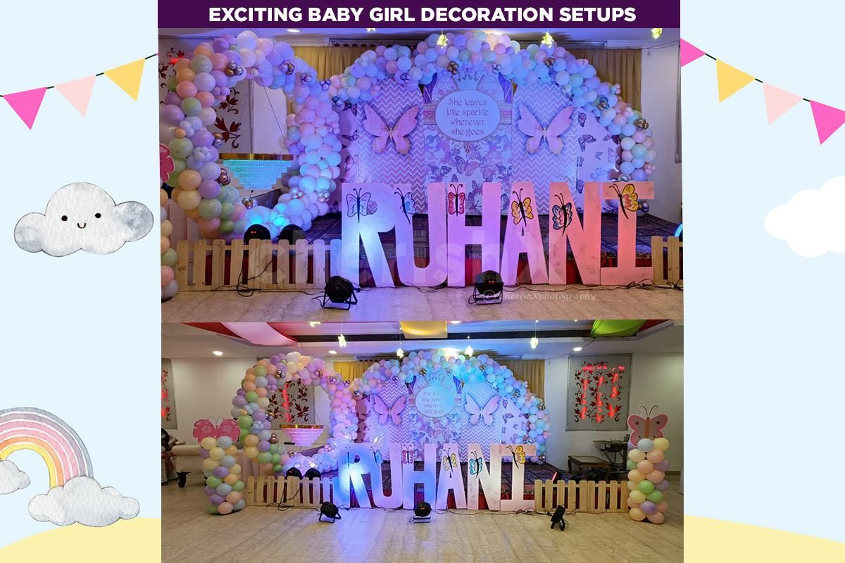 Choose among exciting baby girl decoration setups.