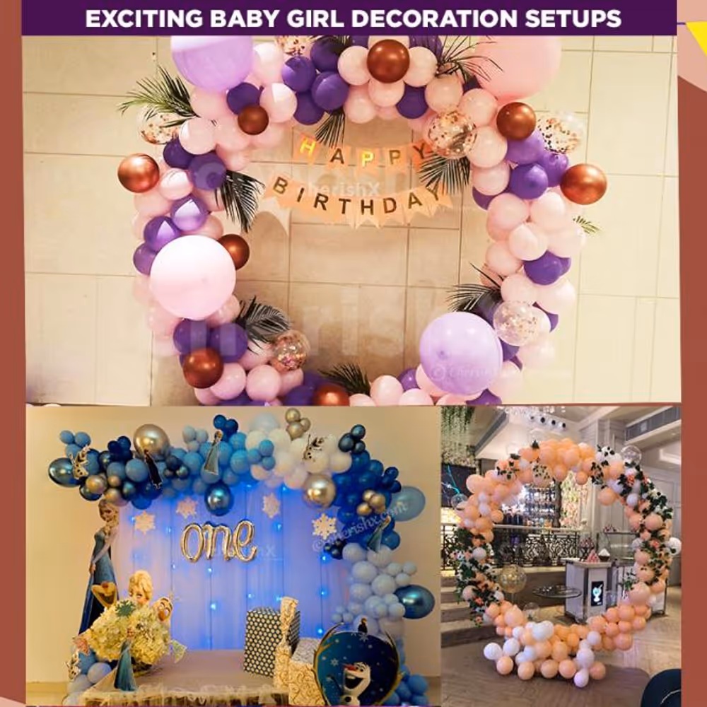 Exciting Baby Girl Birthday Theme Set Ups for your Kids Birthday.