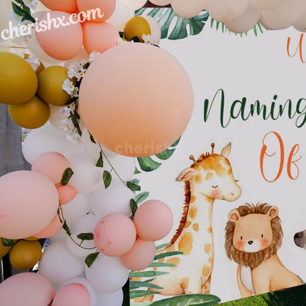 Jungle theme Naming Ceremony Decor for your baby's naming ceremony.