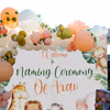 Let your baby naming ceremony be grand with CherishX's Jungle theme naming ceremony decor!