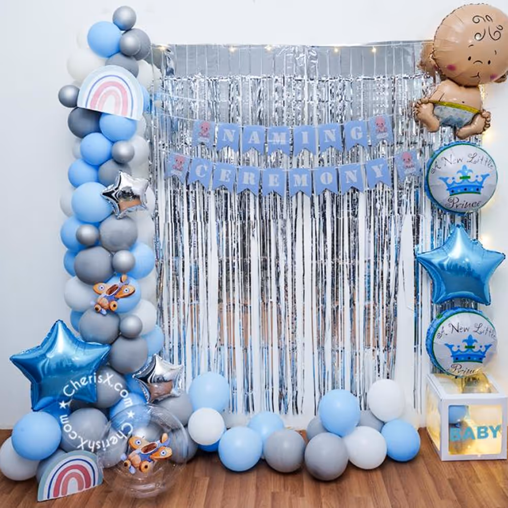 Arrange Naming Ceremony or Annaprashan with a wonderful Blue Baby Boy Decor!