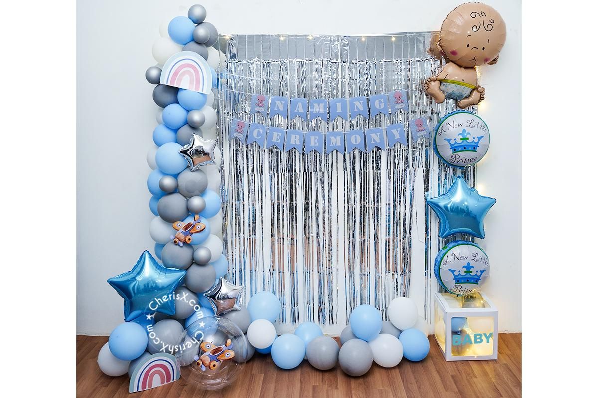 Arrange Naming Ceremony or Annaprashan with a wonderful Blue Baby Boy Decor!