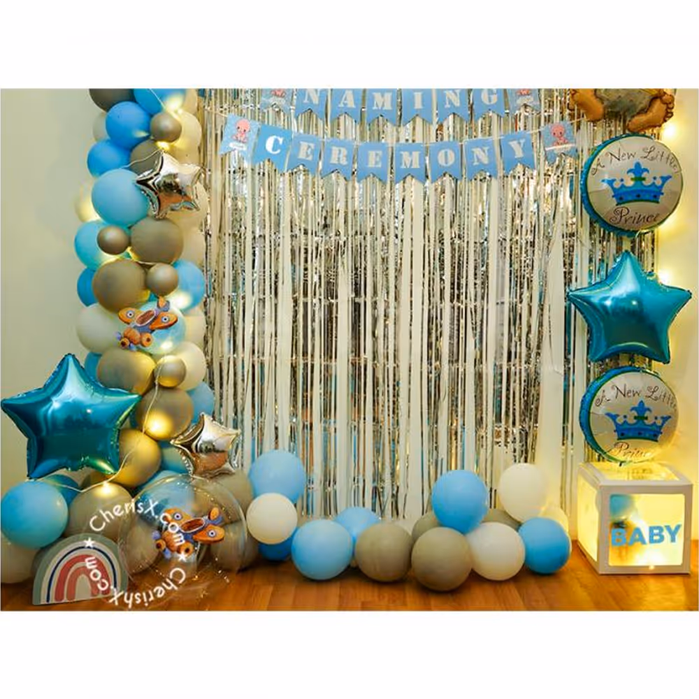 Get this gorgeous Blue balloon decoration for your baby naming ceremony!