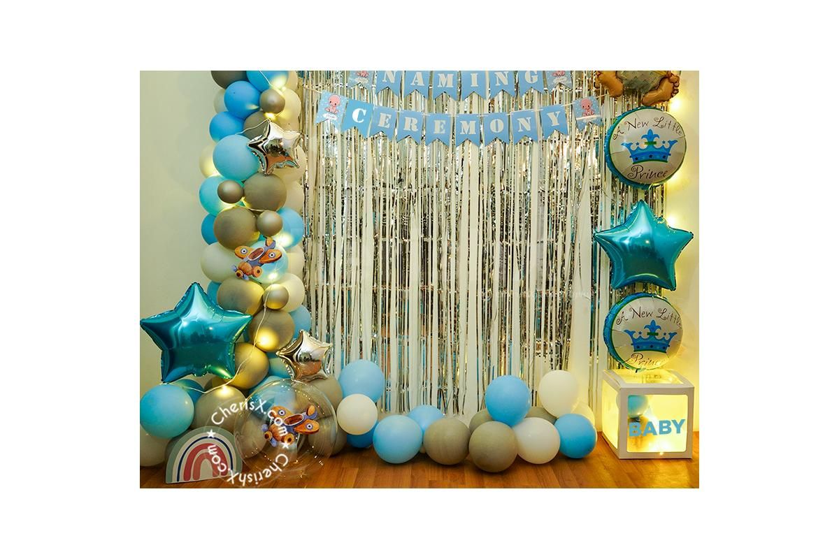 Get this gorgeous Blue balloon decoration for your baby naming ceremony!
