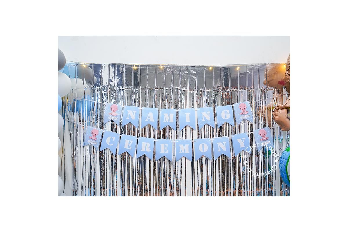 Get this gorgeous Blue balloon decoration for your baby naming ceremony!