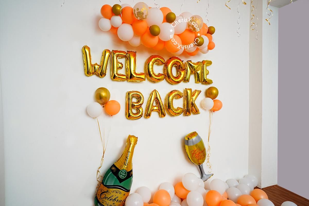 Celebrate birthdays, anniversaries and more with CherishX's White and Peach Balloon Decor.