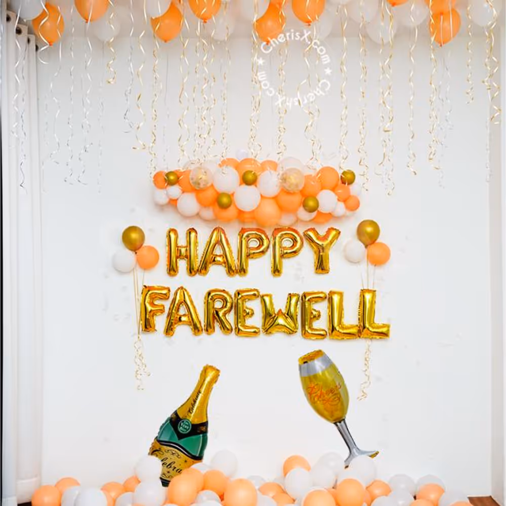 Book a perfect white and peach theme decor for your celebrations.