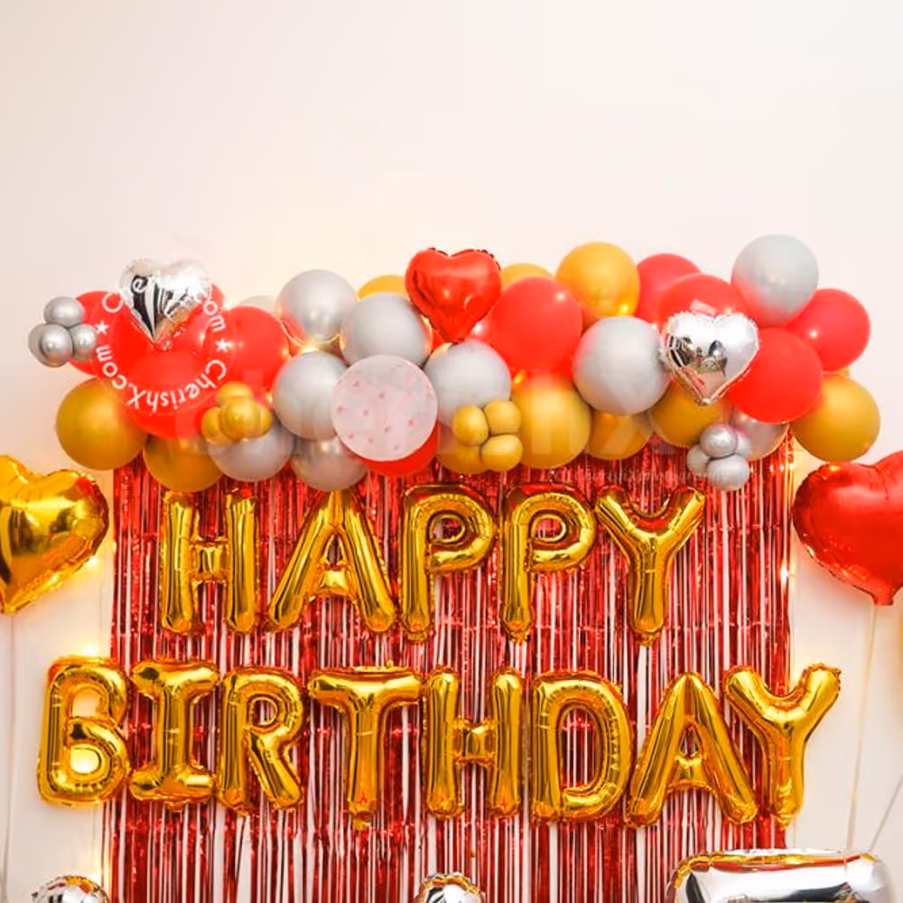 A Red Theme Romantic Birthday Decor in Delhi NCR!