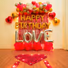Red Balloon Decoration for Birthday with Flower Petals & LOVE Stand
