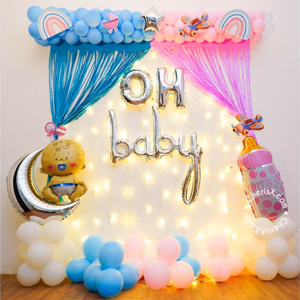 Book a Pastel Pink and Blue Theme Baby Shower Decor for your Close ones!